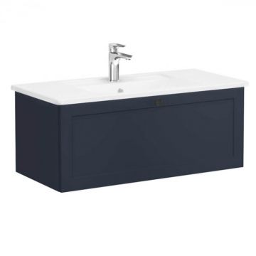 Unitate de baza lavoar baie, cu un sertar 100cm, mat dark albastru, cu angular lavoar   chiuveta baie   68818