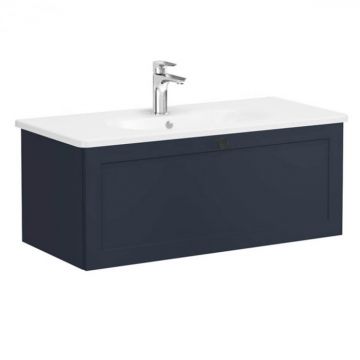Unitate de baza lavoar baie, cu un sertar 100cm, mat dark albastru, cu rounded lavoar   chiuveta baie   68825