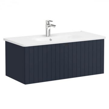 Unitate de baza lavoar baie, cu un sertar 100cm, mat dark albastru, cu rounded lavoar   chiuveta baie   69399