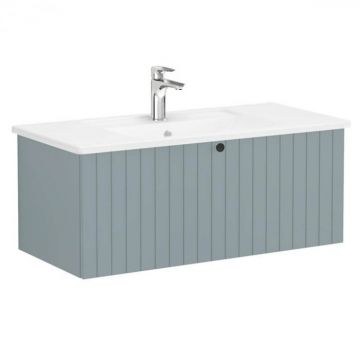 Unitate de baza lavoar baie, cu un sertar 100cm, mat fijord green, cu angular lavoar   chiuveta baie   69390