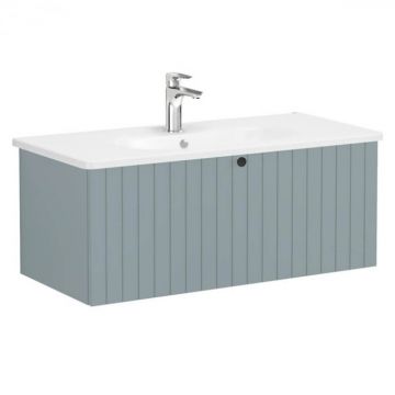 Unitate de baza lavoar baie, cu un sertar 100cm, mat fijord green, cu rounded lavoar   chiuveta baie   69397