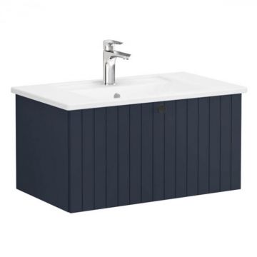 Unitate de baza lavoar baie, cu un sertar 80cm, mat dark albastru, cu angular lavoar   chiuveta baie   69371