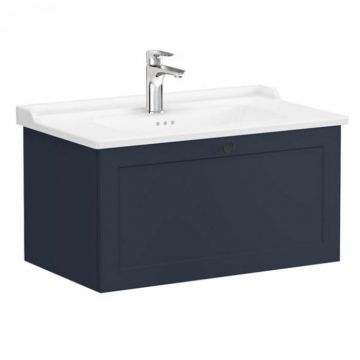 Unitate de baza lavoar baie, cu un sertar 80cm, mat dark albastru, cu classical lavoar   chiuveta baie   68811