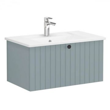 Unitate de baza lavoar baie, cu un sertar 80cm, mat fijord green, cu angular lavoar   chiuveta baie   69369