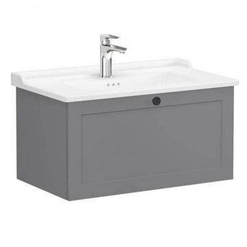 Unitate de baza lavoar baie, cu un sertar 80cm, mat grey, cu classical lavoar   chiuveta baie   68808