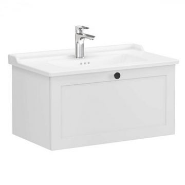 Unitate de baza lavoar baie, cu un sertar 80cm, mat gri deschis, cu classical lavoar   chiuveta baie   68807