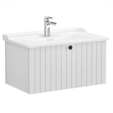 Unitate de baza lavoar baie, cu un sertar 80cm, mat gri deschis, cu classical lavoar   chiuveta baie   69381