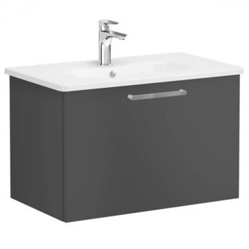 Unitate de baza lavoar baie, cu un sertar 80cm, mat storm grey, cu rounded lavoar   chiuveta baie   68225