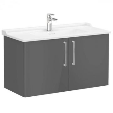 Unitate de baza lavoar baie, cu usi 100cm, inalt gloss anthracite, cu classical lavoar   chiuveta baie   68176