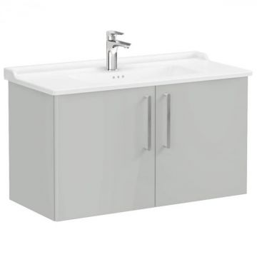 Unitate de baza lavoar baie, cu usi 100cm, inalt gloss pearl grey, cu classical lavoar   chiuveta baie   68175