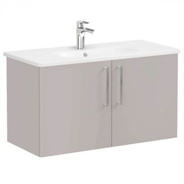 Unitate de baza lavoar baie, cu usi 100cm, inalt gloss sahara beige, cu rounded lavoar   chiuveta baie   66321