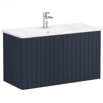 Unitate de baza lavoar baie, cu usi 100cm, mat dark albastru, cu angular lavoar   chiuveta baie   69308