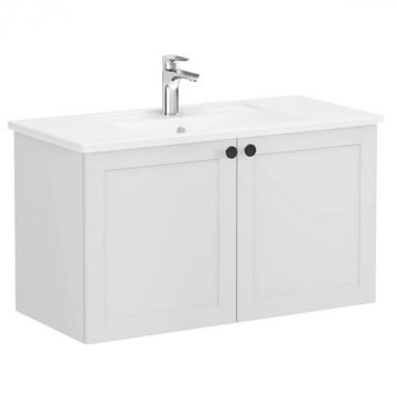 Unitate de baza lavoar baie, cu usi 100cm, mat gri deschis, cu angular lavoar   chiuveta baie   68730