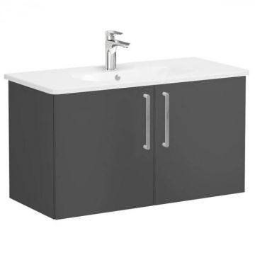 Unitate de baza lavoar baie, cu usi 100cm, mat storm grey, cu rounded lavoar   chiuveta baie   68171