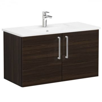 Unitate de baza lavoar baie, cu usi 100cm, walnut, cu angular lavoar   chiuveta baie   66312