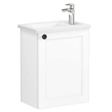 Unitate de baza lavoar baie, cu usi, 45cm, compact, cu dreapta orificiu pentru baterie, alb mat, cu angular lavoar   chiuveta baie dreapta   68610