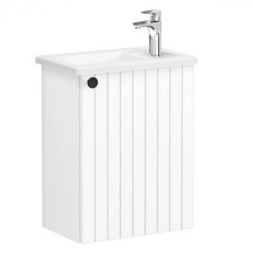 Unitate de baza lavoar baie, cu usi, 45cm, compact, cu dreapta orificiu pentru baterie, alb mat, cu angular lavoar   chiuveta baie dreapta   69184