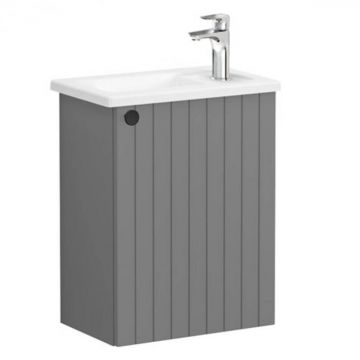 Unitate de baza lavoar baie, cu usi, 45cm, compact, cu dreapta orificiu pentru baterie, mat grey, cu angular lavoar   chiuveta baie dreapta   69186
