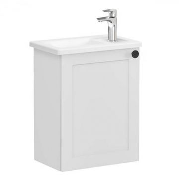 Unitate de baza lavoar baie, cu usi, 45cm, compact, cu dreapta orificiu pentru baterie, mat gri deschis, cu angular lavoar   chiuveta baie stanga   68604