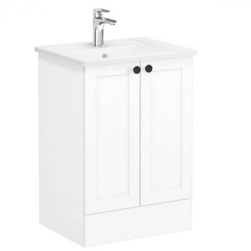 Unitate de baza lavoar baie, cu usi 60cm pe pardoseala, alb mat, cu angular lavoar   chiuveta baie   68750