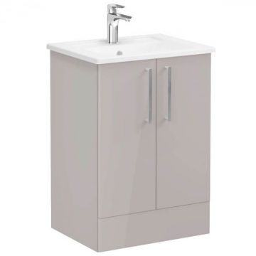 Unitate de baza lavoar baie, cu usi 60cm pe pardoseala, inalt gloss sahara beige, cu angular lavoar   chiuveta baie   66380