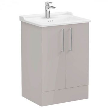 Unitate de baza lavoar baie, cu usi 60cm pe pardoseala, inalt gloss sahara beige, cu classical lavoar   chiuveta baie   68195