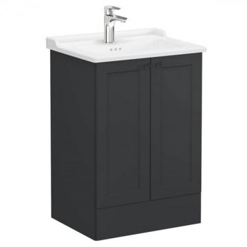 Unitate de baza lavoar baie, cu usi 60cm pe pardoseala, mat graphite, cu classical lavoar   chiuveta baie   68768
