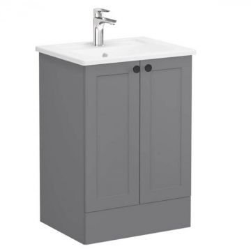 Unitate de baza lavoar baie, cu usi 60cm pe pardoseala, mat grey, cu angular lavoar   chiuveta baie   68752
