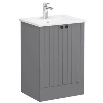 Unitate de baza lavoar baie, cu usi 60cm pe pardoseala, mat grey, cu angular lavoar   chiuveta baie   69326