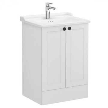 Unitate de baza lavoar baie, cu usi 60cm pe pardoseala, mat gri deschis, cu classical lavoar   chiuveta baie   68765