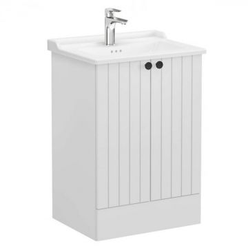 Unitate de baza lavoar baie, cu usi 60cm pe pardoseala, mat gri deschis, cu classical lavoar   chiuveta baie   69339