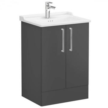 Unitate de baza lavoar baie, cu usi 60cm pe pardoseala, mat storm grey, cu classical lavoar   chiuveta baie   68197