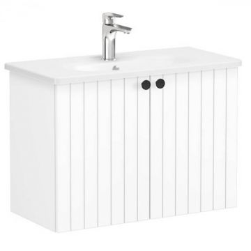 Unitate de baza lavoar baie, cu usi 80cm, compact, alb mat, cu rounded lavoar   chiuveta baie   69226