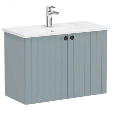 Unitate de baza lavoar baie, cu usi 80cm, compact, mat fijord green, cu angular lavoar   chiuveta baie   69222