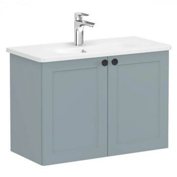 Unitate de baza lavoar baie, cu usi 80cm, compact, mat fijord green, cu rounded lavoar   chiuveta baie   68655