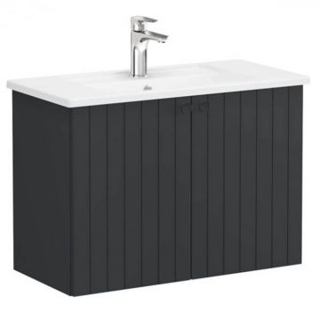 Unitate de baza lavoar baie, cu usi 80cm, compact, mat graphite, cu angular lavoar   chiuveta baie   69223