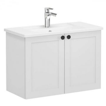 Unitate de baza lavoar baie, cu usi 80cm, compact, mat gri deschis, cu angular lavoar   chiuveta baie   68646