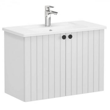 Unitate de baza lavoar baie, cu usi 80cm, compact, mat gri deschis, cu angular lavoar   chiuveta baie   69220