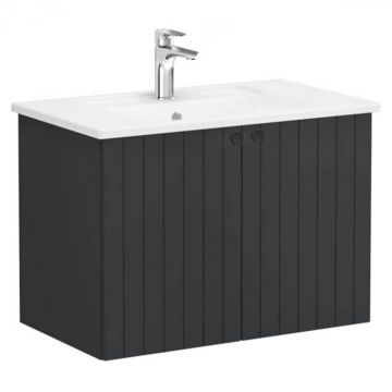 Unitate de baza lavoar baie, cu usi 80cm, mat graphite, cu angular lavoar   chiuveta baie   69286