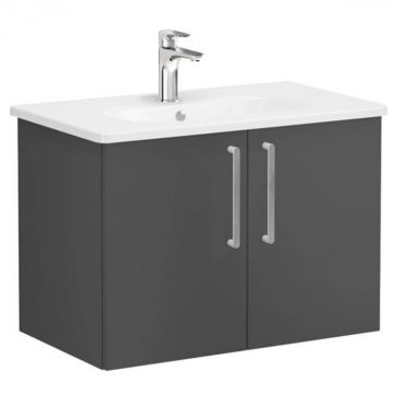 Unitate de baza lavoar baie, cu usi 80cm, mat storm grey, cu rounded lavoar   chiuveta baie   68153