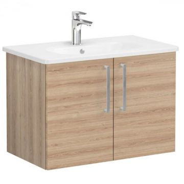 Unitate de baza lavoar baie, cu usi 80cm, natural oak, cu rounded lavoar   chiuveta baie   66387