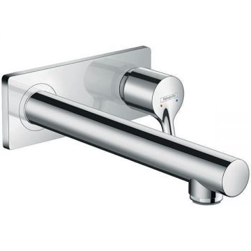 Baterie lavoar cu montaj pe perete, Hansgrohe, Talis S, Pipa 22.5 cm, Crom