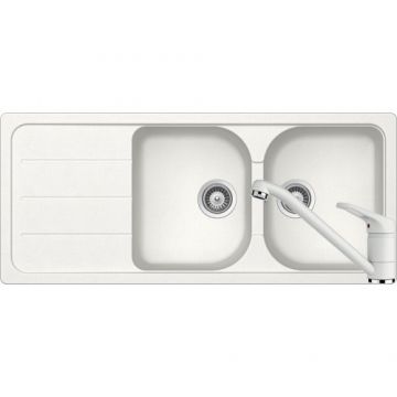 Chiuveta Bucatarie De Granit Cu Doua Cuve - Schock FORMHAUS D-200 + baterie COSMO - Culoare alpina