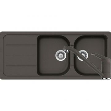 Chiuveta Bucatarie De Granit Cu Doua Cuve - Schock FORMHAUS D-200 + baterie COSMO - Culoare asphalt