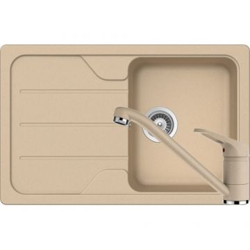 Chiuveta Bucatarie De Granit - Schock FORMHAUS D-100S + baterie COSMO - Culoare moonstone