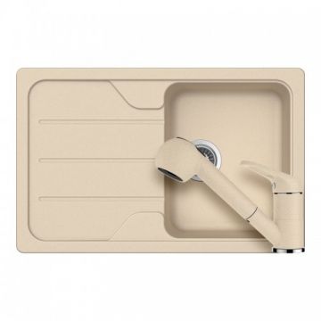 Chiuveta Bucatarie De Granit - Schock FORMHAUS D-100S + baterie COSMO Extensibila - Culoare moonstone