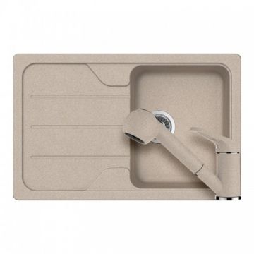 Chiuveta Bucatarie De Granit - Schock FORMHAUS D-100S + baterie COSMO Extensibila - Culoare Sabbia