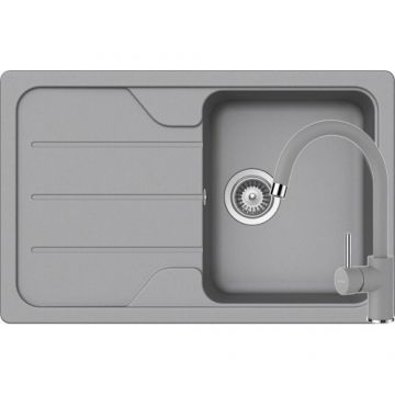 Chiuveta Bucatarie De Granit - Schock FORMHAUS D-100S + baterie PLUTOS + cos scurgere ajustabil cadou - Culoare croma
