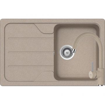 Chiuveta Bucatarie De Granit - Schock FORMHAUS D-100S + baterie PLUTOS - Culoare Sabbia