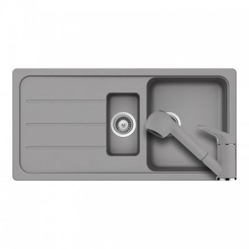 Chiuveta Bucatarie De Granit - Schock FORMHAUS D-150L + baterie COSMO Extensibila - Culoare croma